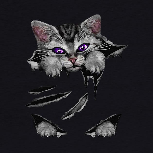 Cute Cat With Purple Eyes by drydenshops